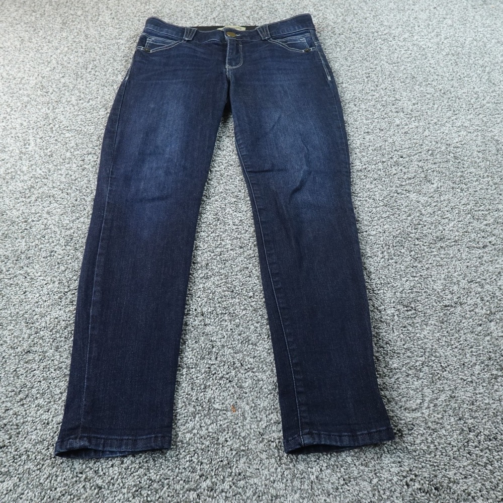 Democracy Jeans Womens 8 Dark Blue Denim Ab Solution Mid Rise Skinny Stretch